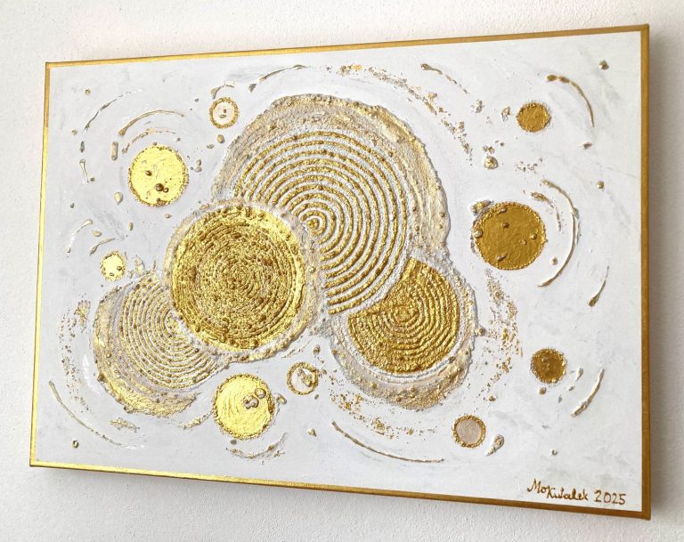 Deine Liebe zu Dir ist Dein Inner Gold, Acryl, Struktursand, 50x70, verkauft