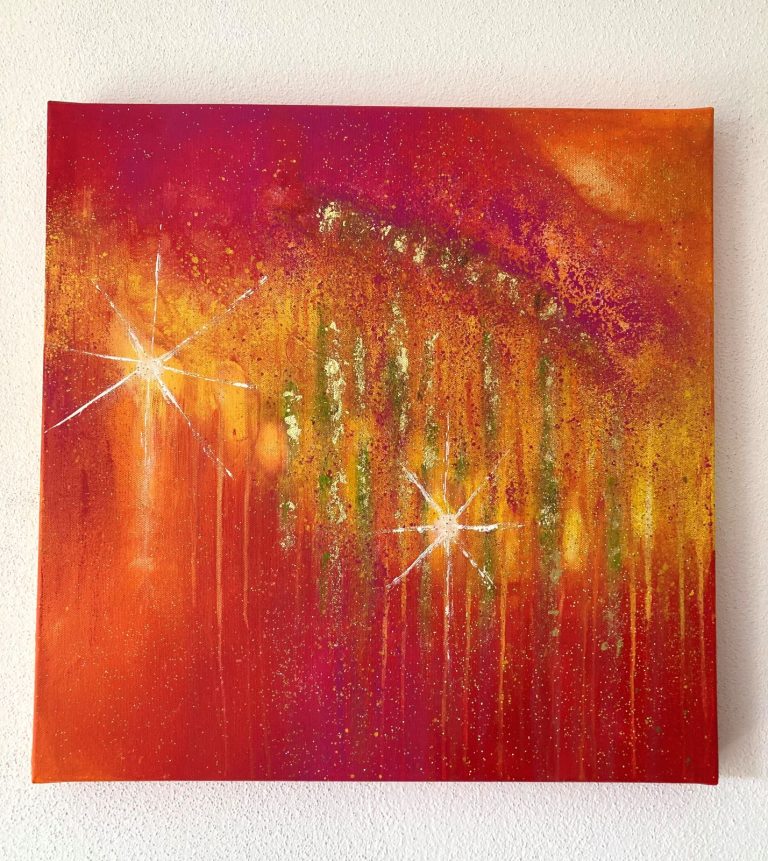 Goldregen, Acryl 3D-Leinwand, 50x50, verkauft