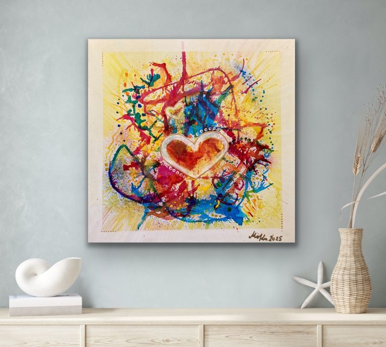 Heartexplosion, Acryl 3D-Leinwand, 50x50, 222€