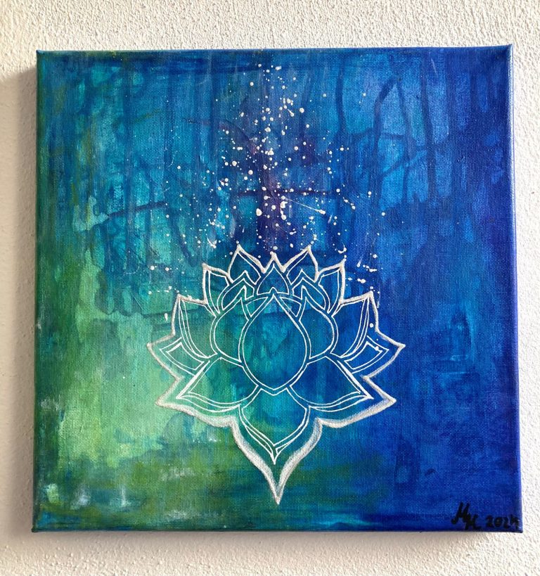 Magische Lotusblume der Erleuchtung, Acryl, 30x30, verkauft