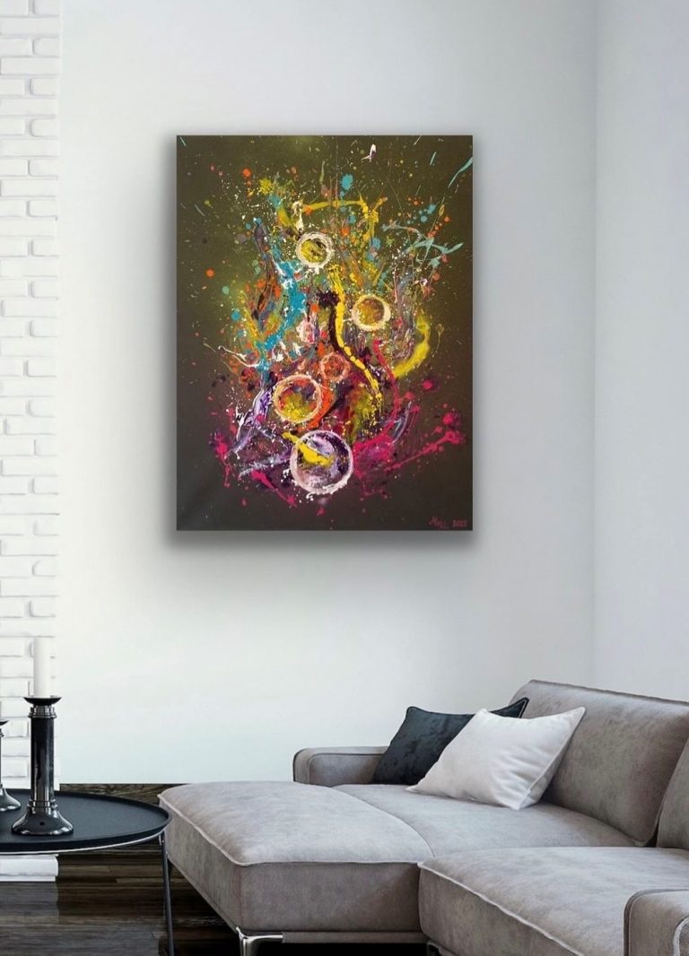 Phönix aus der Asche, Acryl + Spray, 80x60, 999€