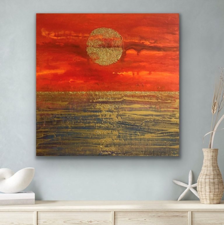 The Gold of the moment, Acryl + Goldglitter 3D-Leinwand, 50x50, verkauft