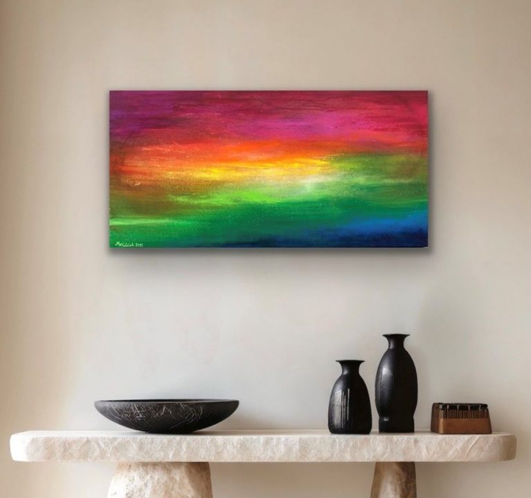 The love in the silent moment of now, Acryl auf 3D-Leinwand, 50x100, 888€