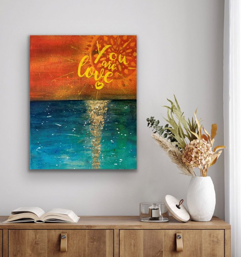 You are love, Acryl + Blattgoldfolie, 60x50, verkauft